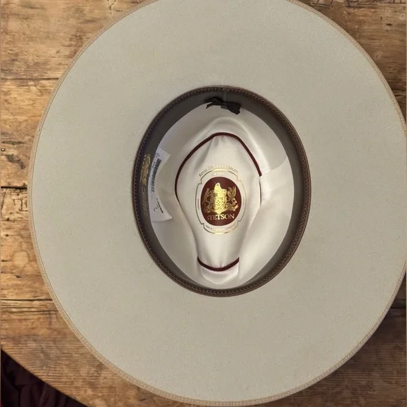 New Stetson Tri-City Silverbelly Flat Brim Felt Fedora Kemosabe Cowboy Hat 7 56 - Picture 4 of 5